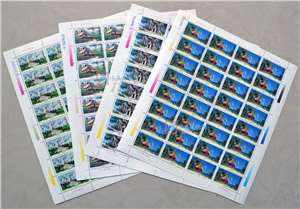 1998-8 傣族建筑 邮票 大版(一套四版,32套票)
