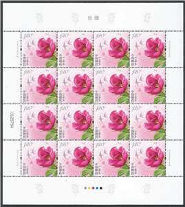 2020-10 玫瑰 邮票 大版(一套四版,全同号)