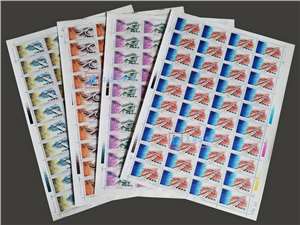 1995-10 北京立交桥 邮票 大版(一套四版)