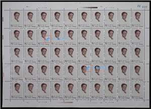 J114　徐悲鸿诞生九十周年 邮票 大版（一套两版，50套票）